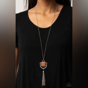 Funky Fringe Brown Necklace